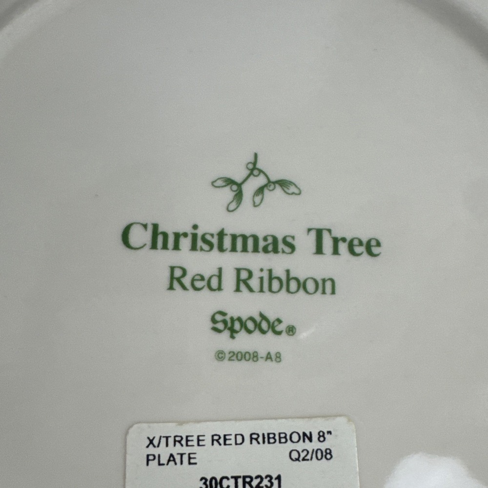 SPODE CHRISTMAS TREE RED RIBBON ROUND 12 1/2" PLATTER - Picture 13 of 14